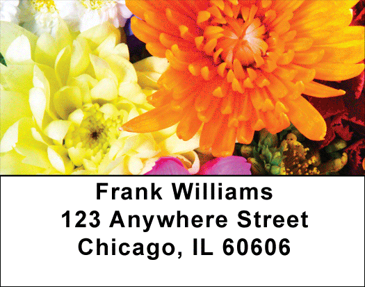 Colorful Floral Bouquets Address Labels