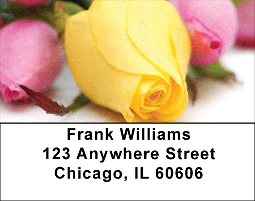 Spring Rose Bouquet Address Labels