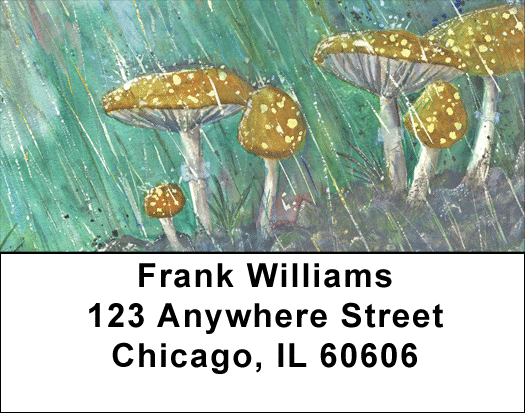 Mushroom Rain Address Labels