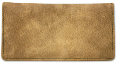 Bone Snakeskin Leather Checkbook Cover
