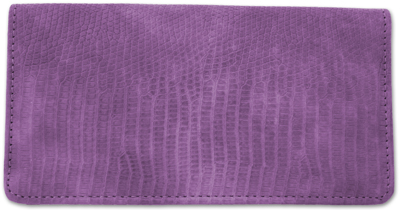 Lavender Snakeskin Leather Checkbook Cover