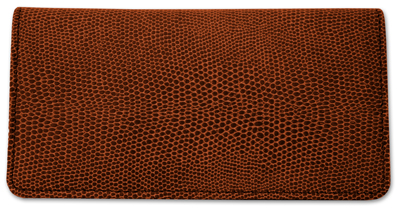 Orange Snakeskin Leather Checkbook Cover