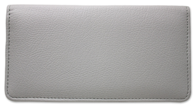 Grey Leather Checkbook Cover