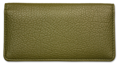 Moss Green Leather Checkbook Cover