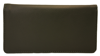 Dark Green Leather Checkbook Cover