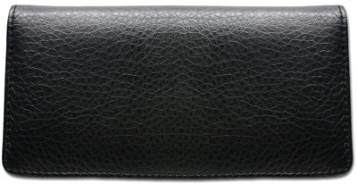 Black Textured Leather Checkbook Cover