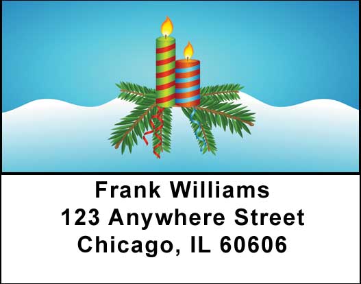 Christmas Candles Address Labels