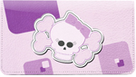 Girly Skulls Leather Checkbook Cover