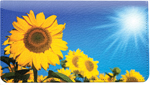 Sunflowers Leather Checkbook Cover