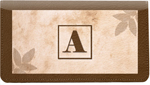 Monogram A Leather Checkbook Cover