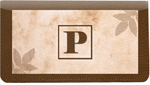 Monogram P Leather Checkbook Cover