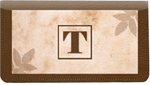 Monogram T Leather Checkbook Cover