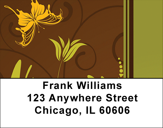 Fall Filigree Stripes Address Labels