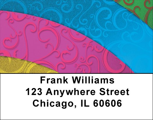 Rainbow Filigree Address Labels