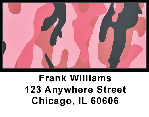 Camouflage - Pinks And Corals Address Labels