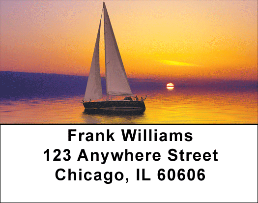 Sailboats At Sunrise Address Labels
