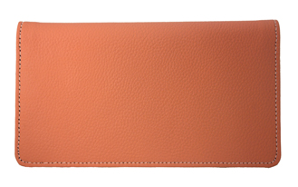 Orange Leather Checkbook Cover