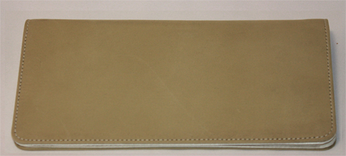 Khaki Leather Checkbook Cover