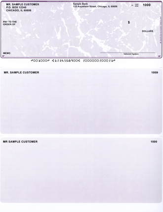 Purple Marble Top Style Voucher Computer Checks