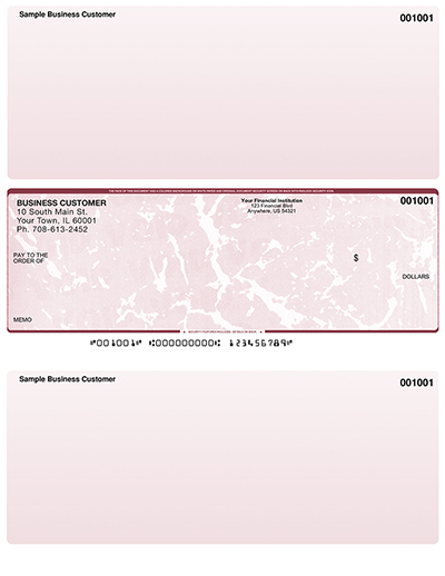 Burgundy Marble Laser Business One Per Page Voucher Checks - Middle Style