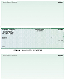 Blue Green Prizmatic Laser One Per Page Voucher Checks - Middle Style