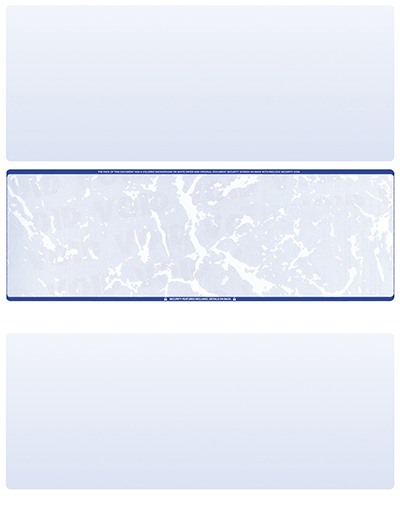 Blue Marble Blank Stock for Computer Voucher Checks - Middle Style