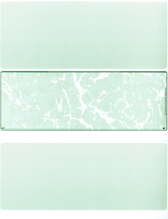 Green Marble Blank Stock for Computer Voucher Checks - Middle Style