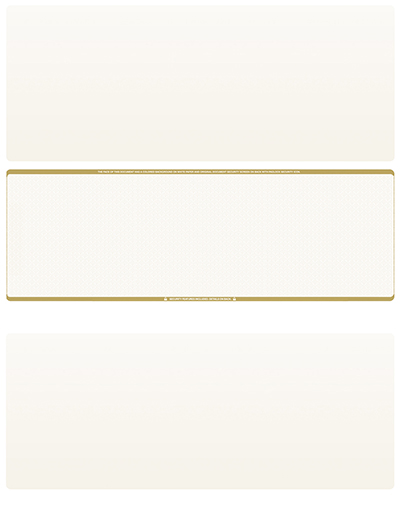 Gold Safety Blank Stock for Computer Voucher Checks - Middle Style