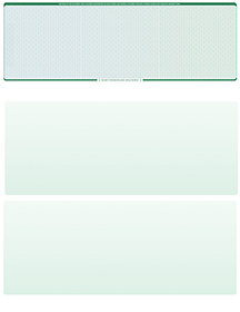 Blue Green Prizmatic Blank Stock for Computer Voucher Checks Top Style