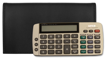 Black Tri-fold Checkbook Calculator Cover