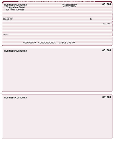 Burgundy Lines Laser Business One Per Page Voucher Checks - Top Style
