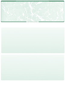 Green Marble Blank Stock for Computer Voucher Checks Top Style