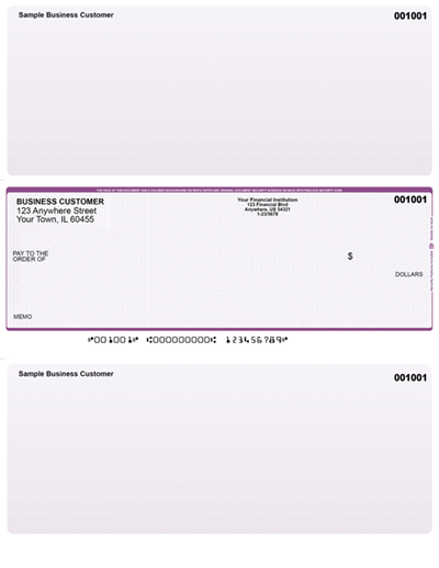 Violet Safety Laser Business One Per Page Voucher Checks -Middle Style