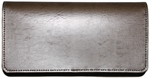 Pewter Metallic Leather Checkbook Cover