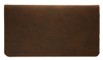 Dark Brown Leather Checkbook Cover