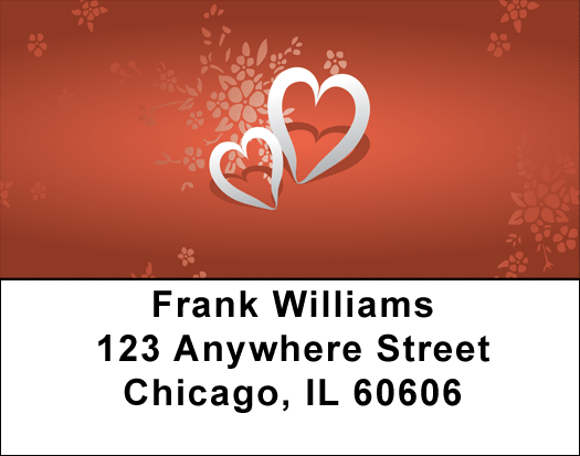 Pair of Hearts Address Labels