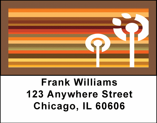 Chocolate Abstract Address Labels