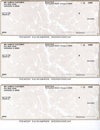 Gold Marble Business Laser / Inkjet Checks - 3 To A Page 9931
