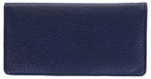 Navy Side Tear Leather Checlbook Cover 
