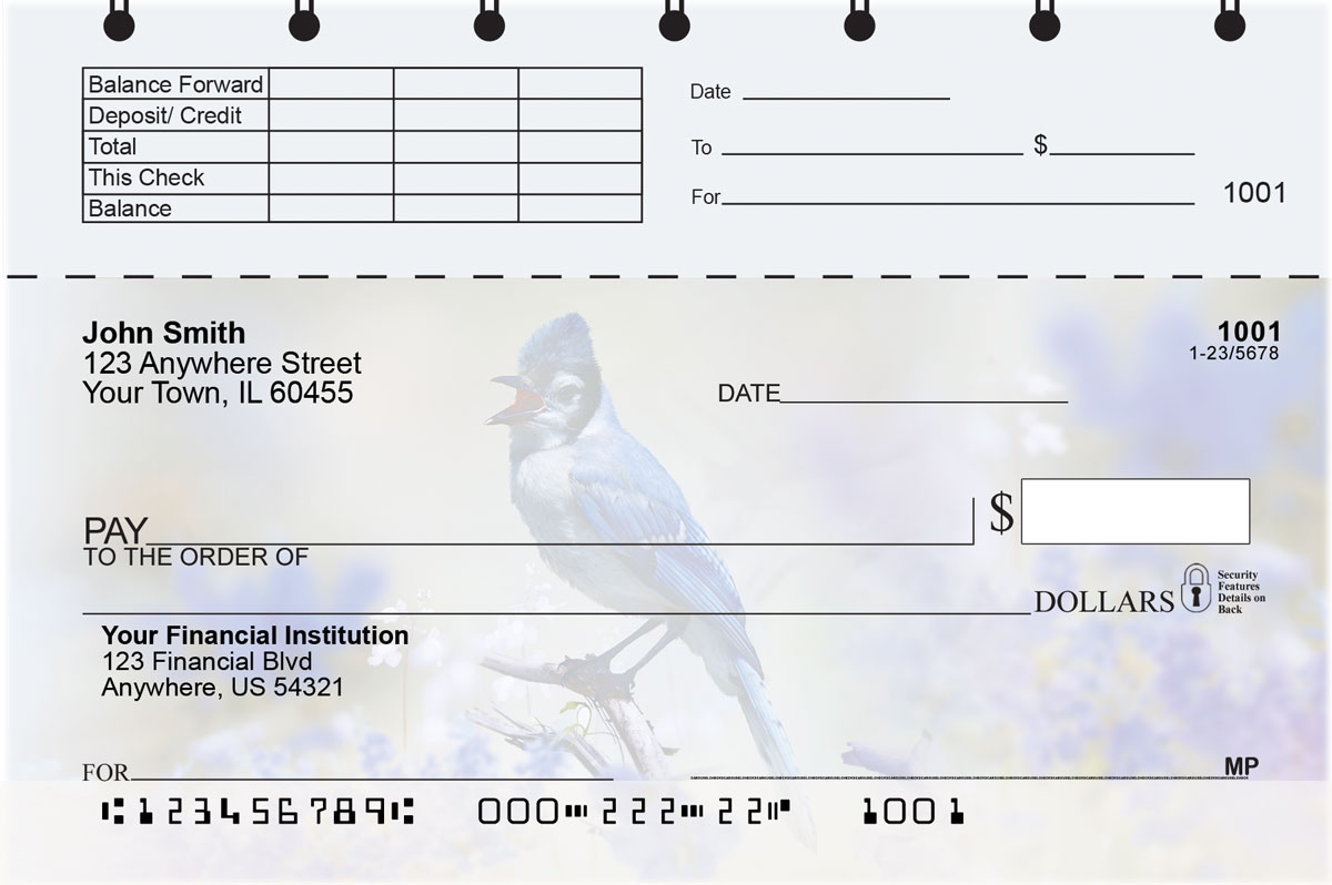 Tranquil Birds Top Stub Checks