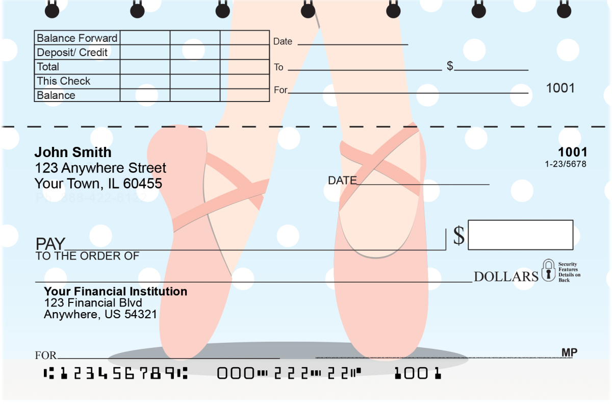 Ballet Dancer Top Stub Checks