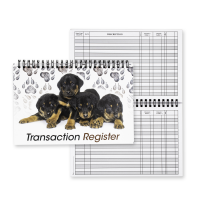 Top Bound Spiral Puppies Check Register | BPCRL-08