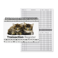 Top Bound Spiral Kittens Check Register | BPCRL-09