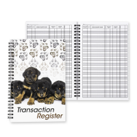 Side Bound Spiral Puppies Check Register | BPCRP-08