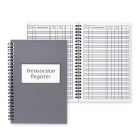Side Bound Spiral Slate Gray Check Register | BPCRP-10