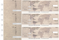 World Map Itemized Invoice Business Checks | BU3-CDS26-TNV