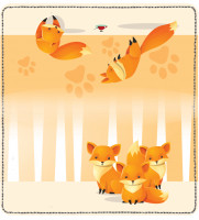 Playful Foxes Leather Checkbook Cover | CDP-FUN95