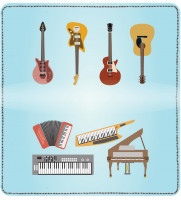 Musical Instruments Leather Checkbook Cover | CDP-GEP99