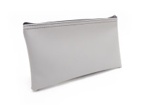 Grey Zipper Bank Bag, 5.5&quot; X 10.5&quot;