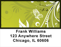 Butterflies On Green Address Labels | LBANK-68